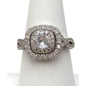 925 Ring Sterling Silver Cubic Zirconium Size 7 Cocktail